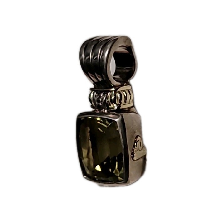Lagos Caviar Pendant Sterling Silver & 18k Yellow Gold w/ Faceted Citrine