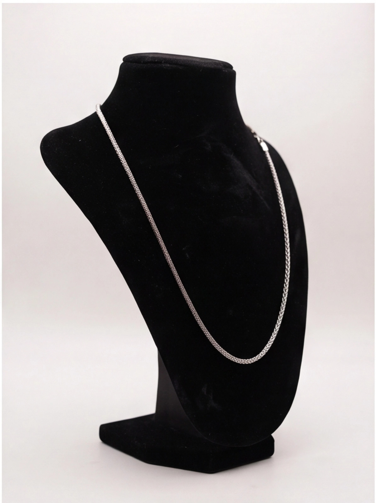 21 in Length Italian Franco Design Chain In 18K Solid White Plain Gold