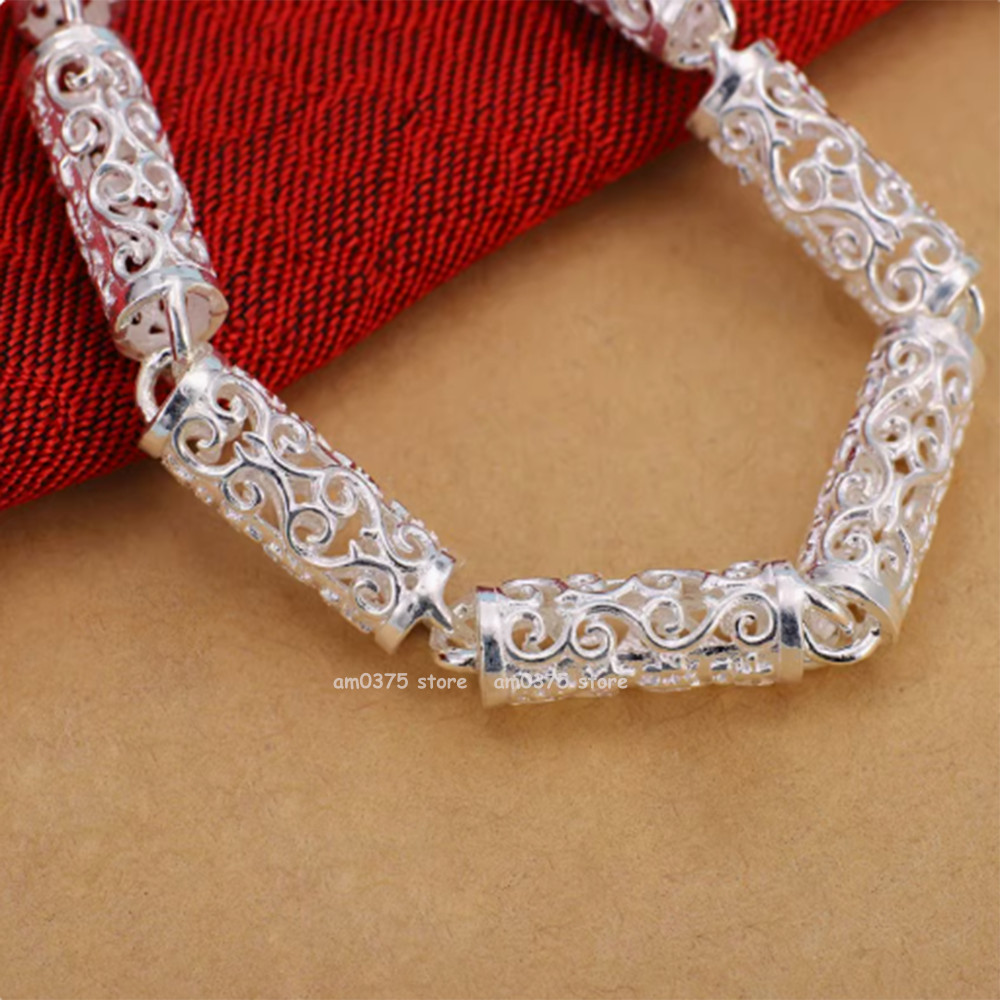 Pure 999 Fine Silver Chain Men Women 6mm Propitious Cloud Dragon Head Necklace