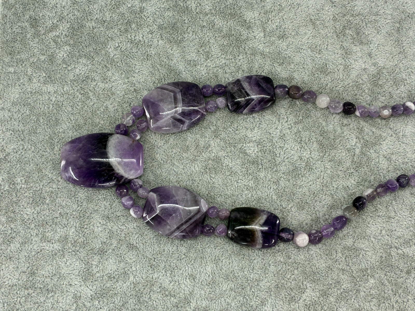 Jay King DTR Cape Amethyst Beaded Station Necklace Sterling Silver HSN Purple