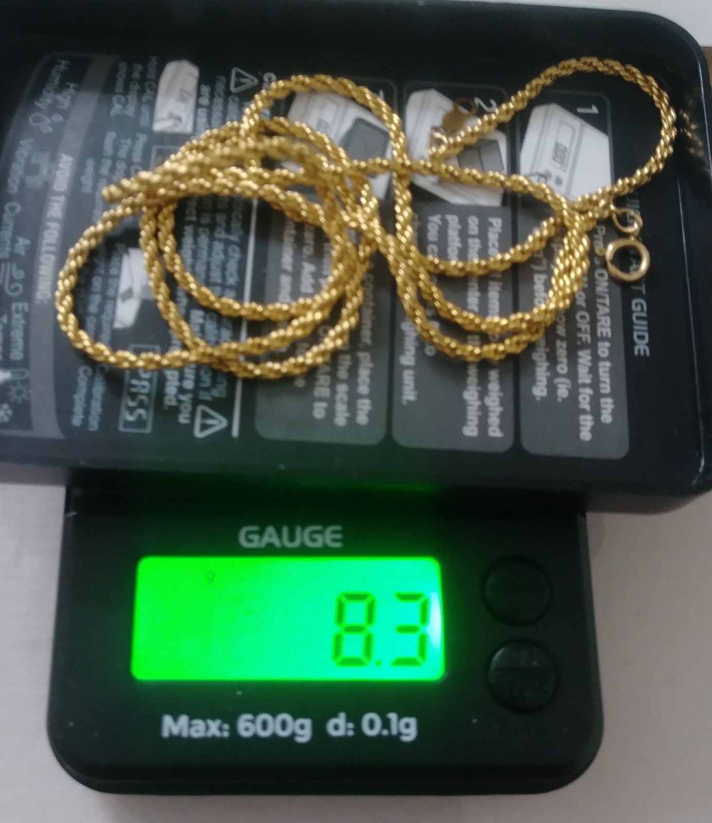 12k GF 21″ Rope Chain by JC Company 2mm 8.3 grams