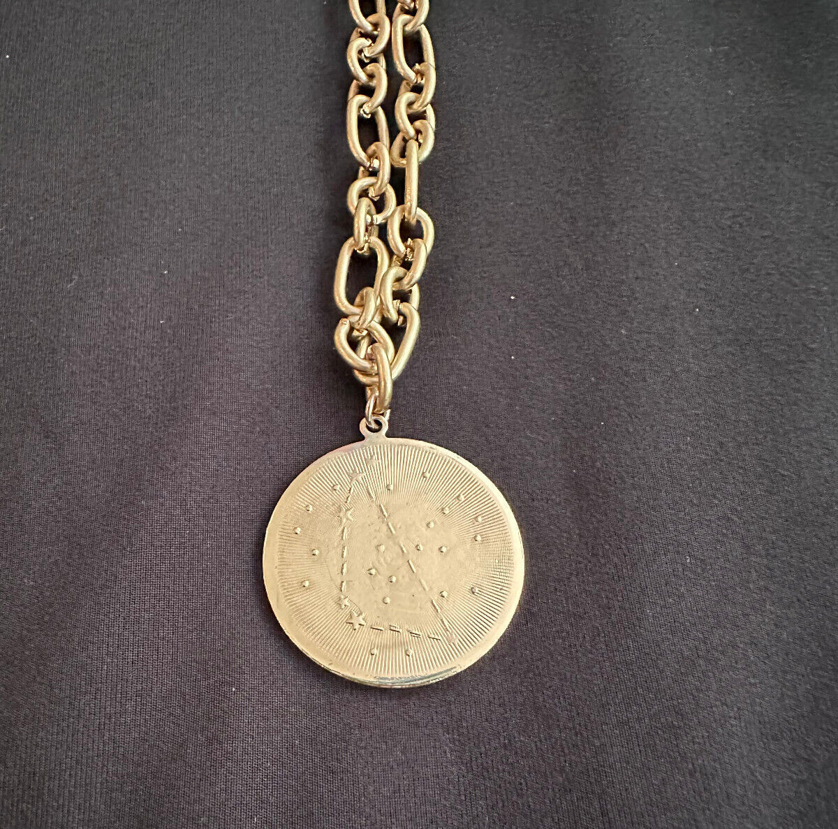 Gemini Constellation Charm Necklace 1 in. Pendant Chain 17 in Dual Sided