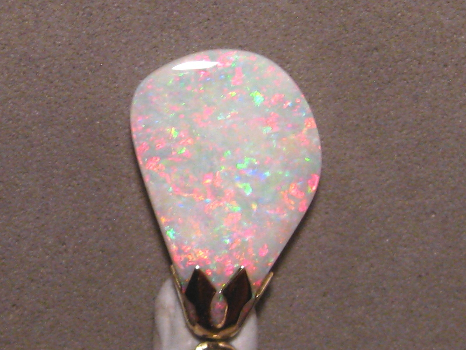3.5 ct. Shell Opal Pendant – Solid Australian Gem Opal – 14k Yellow Gold