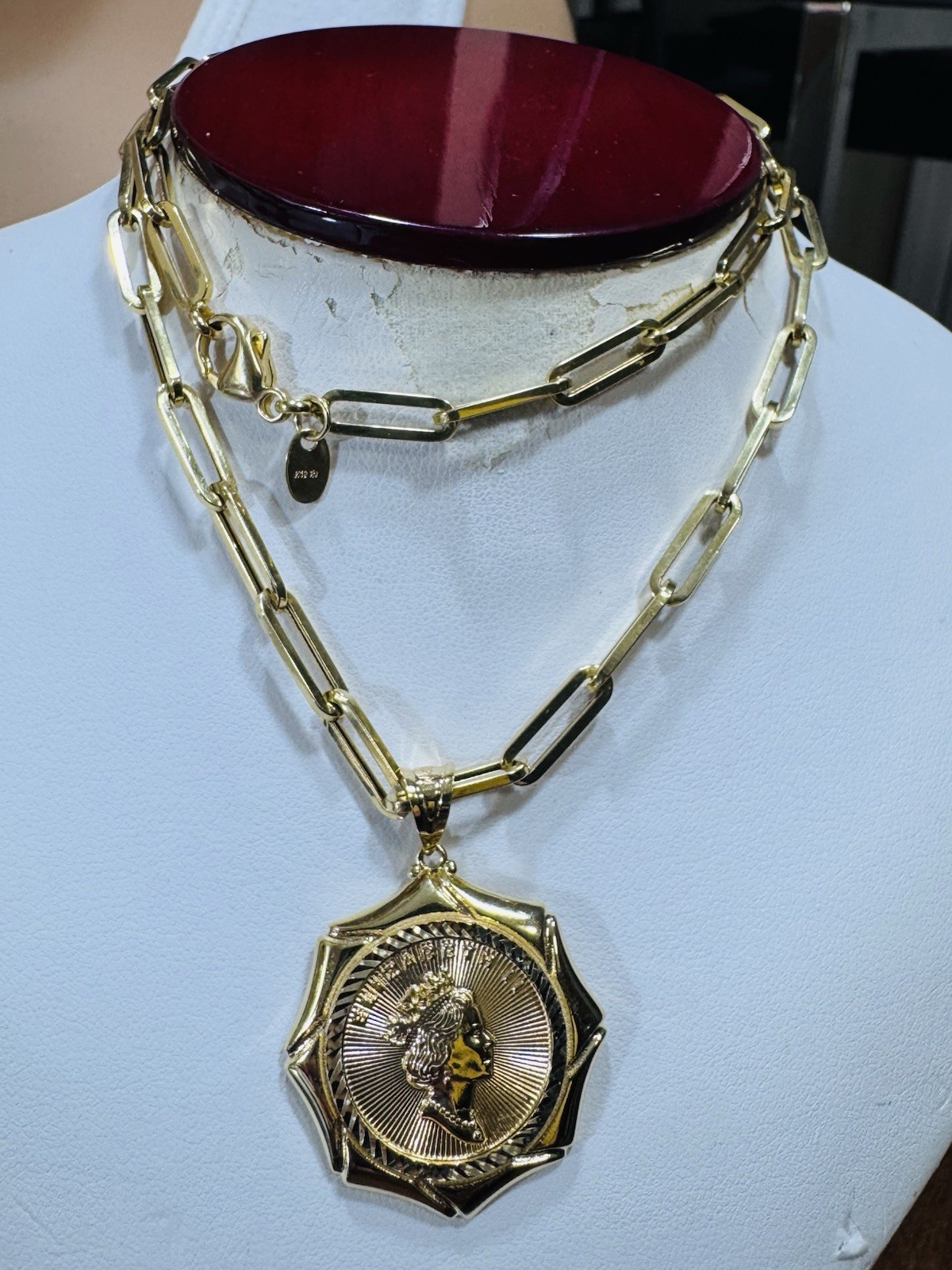 18K 750 Genuine Saudi UAE Real Fine Gold Queen Set Necklace 20” Inch 14.9g 4.5mm