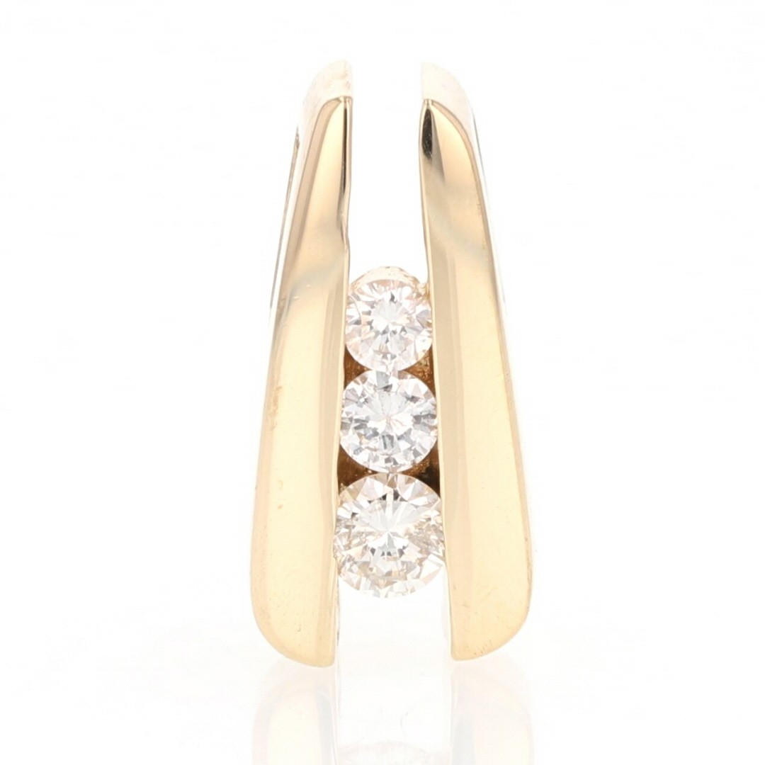 .25ctw Diamond Channel-Set Ladder Style Slide Pendant No Chain 14k Yellow Gold