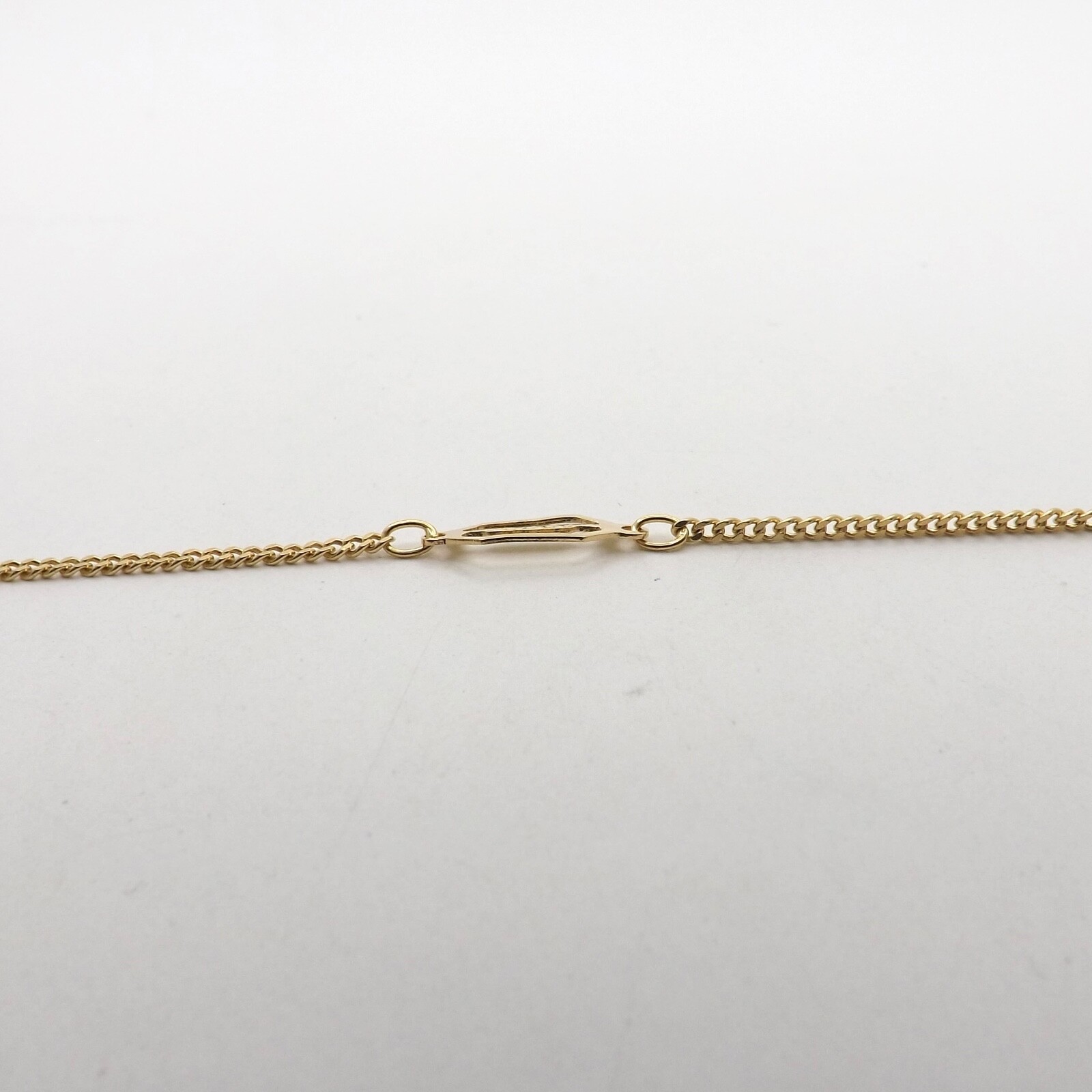 Solid 18k Gold Infinity Bar Station Curb Link Chain Necklace 36in Long Italy 750