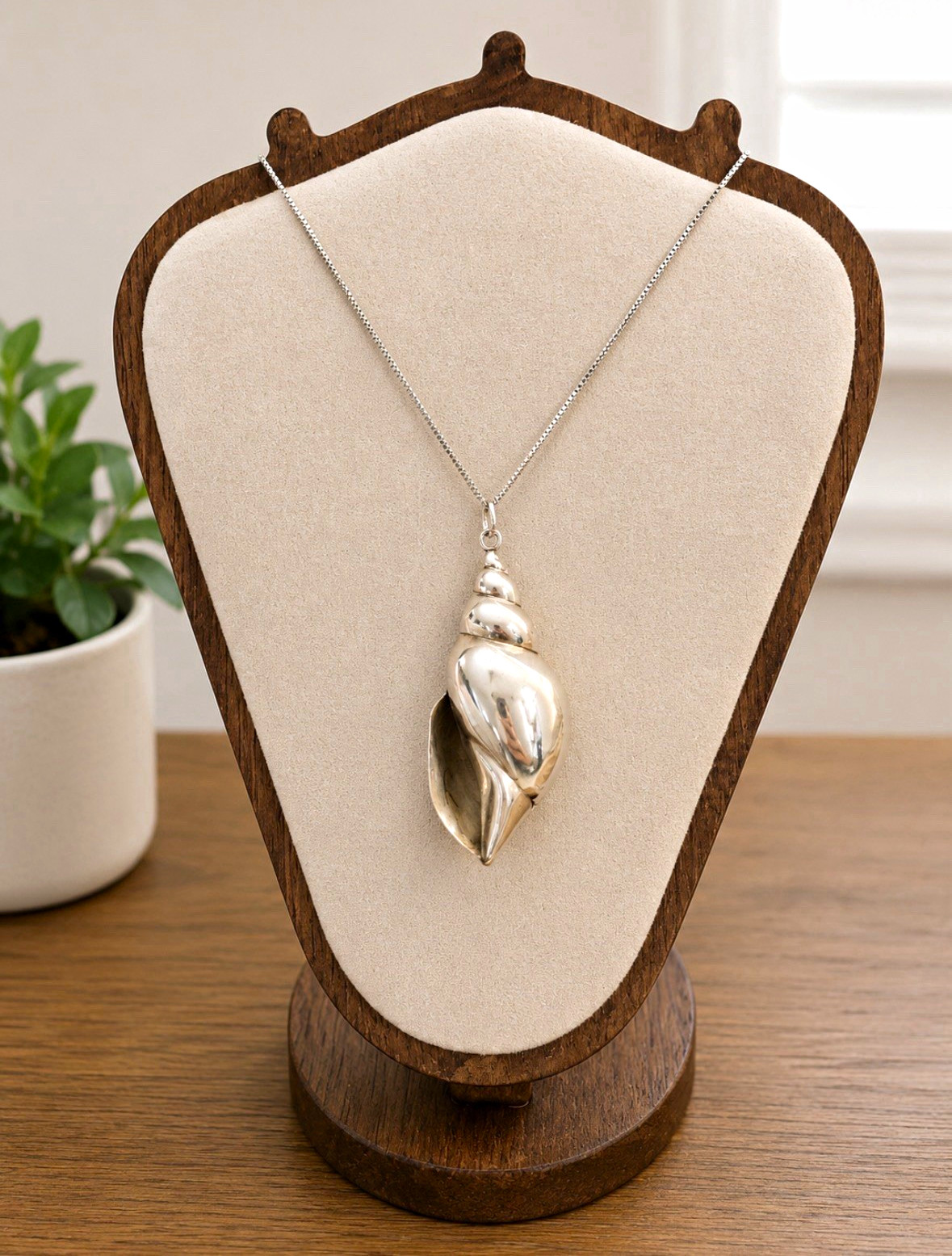 Sterling Silver Shell Pendant for Necklace Conch Coastal Sea Life Beach Theme
