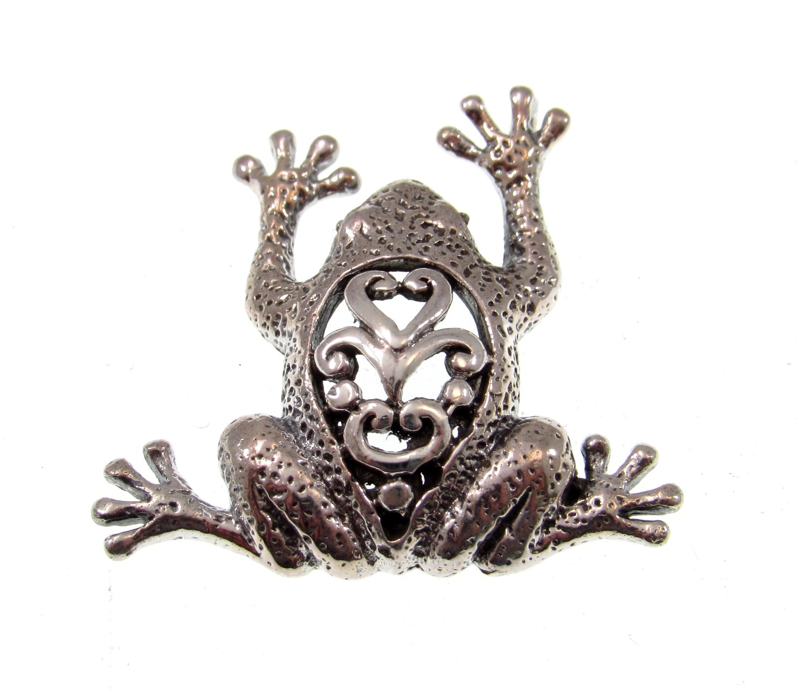 Handcrafted Solid 925 Sterling Silver Frog / Toad Slide Amphibian Pendant