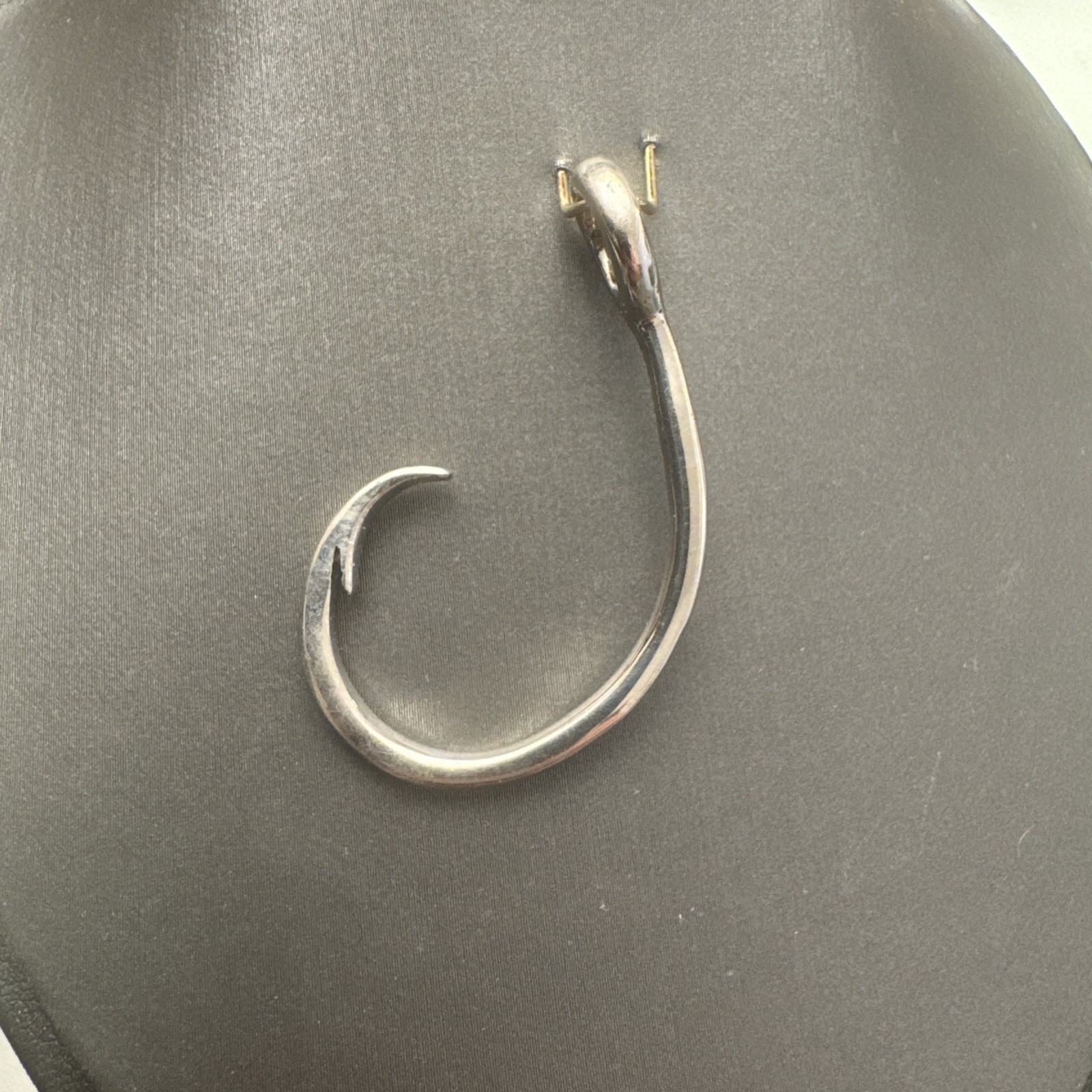 925 Sterling Silver Fish Hook Pendant Fishing Love Catch Bait