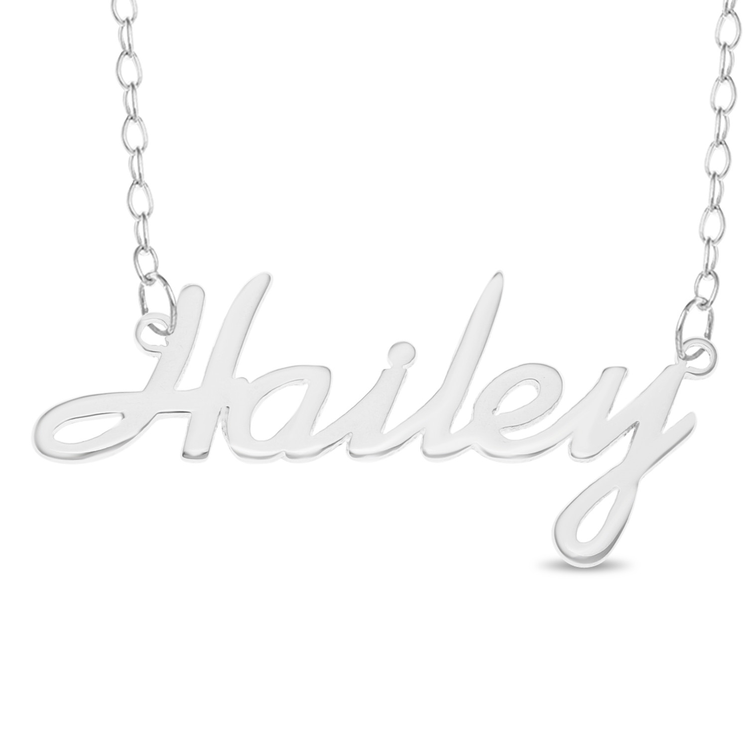 “Hailey” Name Plate Necklace Pendent Sterling Silver chain Personalized Custom