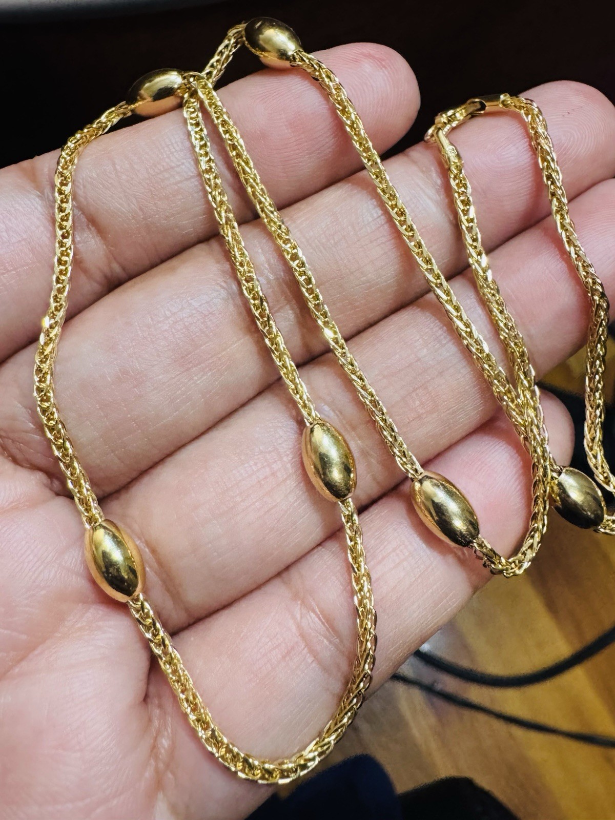 18K 750 Fine Genuine Gold Oval Chain Necklace 17.6”/18” Long 6.6g 2.2mm