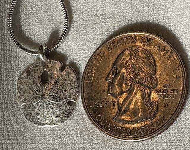 Sand Dollar 925 pendant cast from the real thing Natural Art Original by JKL 50