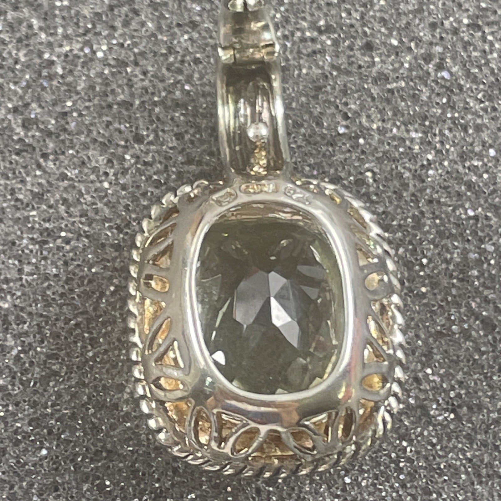 Michelle Albala 925 Silver Prasiolite Cushion Enhancer Cable Link Toggle Chain