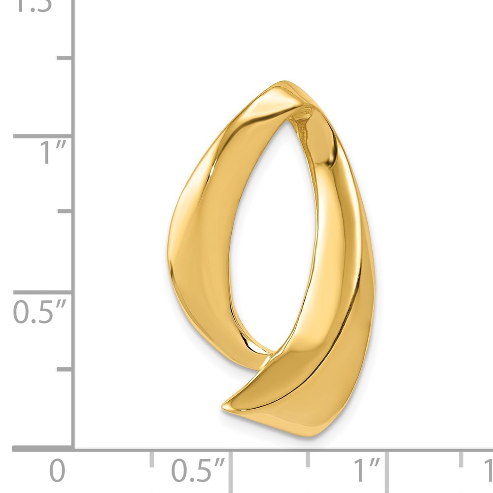 14k Yellow Gold Fits up to 8mm Regular,10mm Reversible Omega Slide Pendant 2.97g