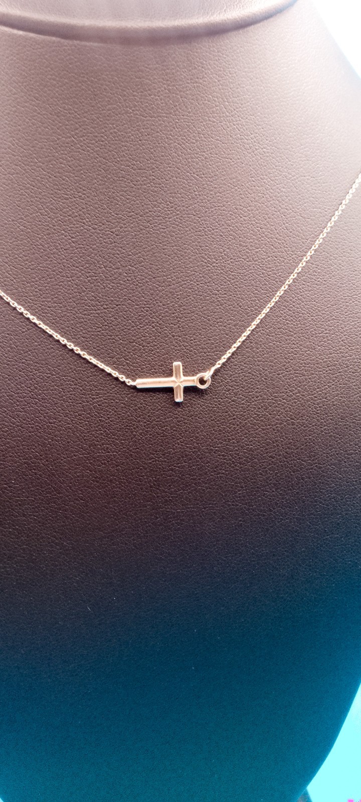 925 Sterling Silver Gold Vermeil Danecraft Cross Pendant Necklace Minimalist