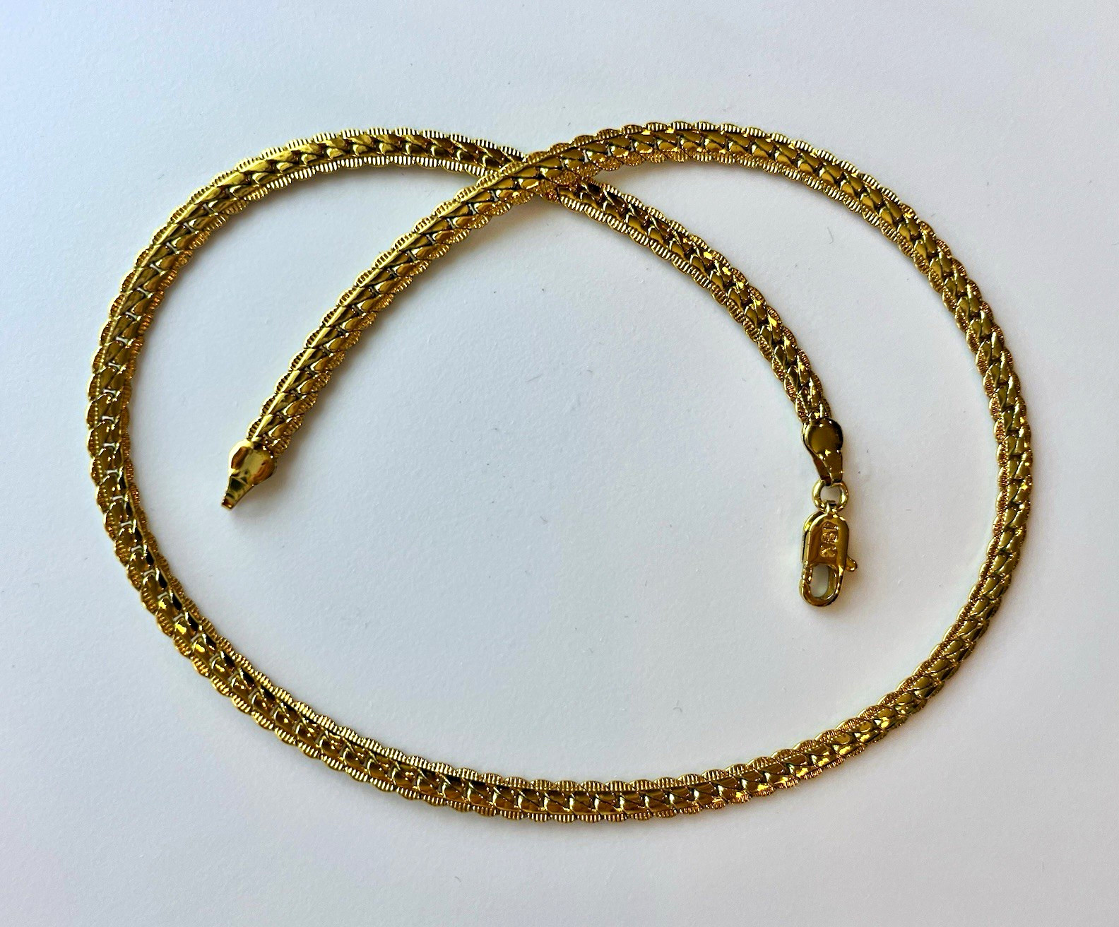 18k Yellow Gold Plated over Silver Curb Link Chain Necklace, 18 inch (45 cm)