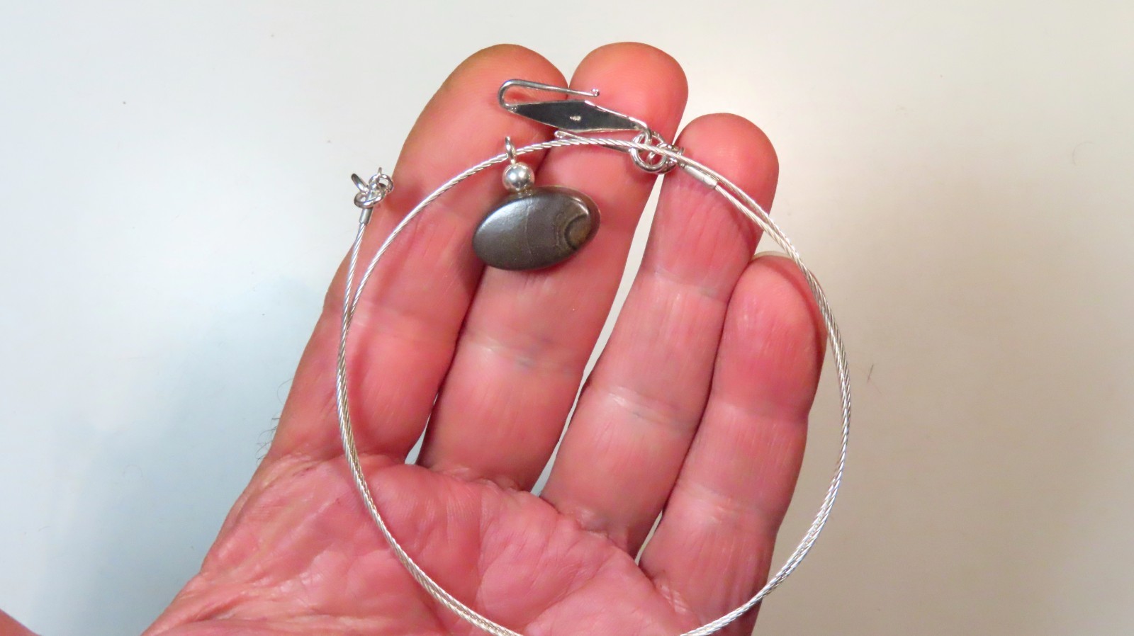 QLD BOULDER OPAL DOUBLET NECKLACE CHOKER 925 STERLING SILVER PENDANT HT OCA19137