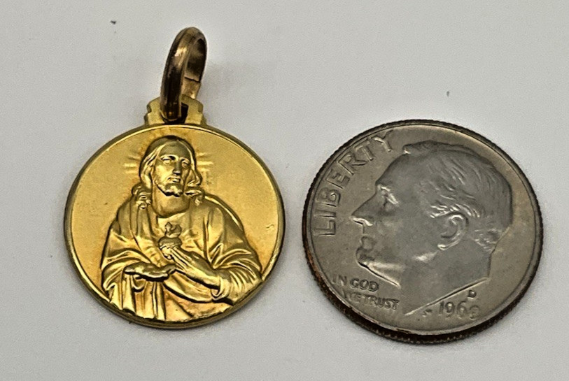 18K Yellow Gold Our Lady of Mount Carmel Religious Medal/Pendant