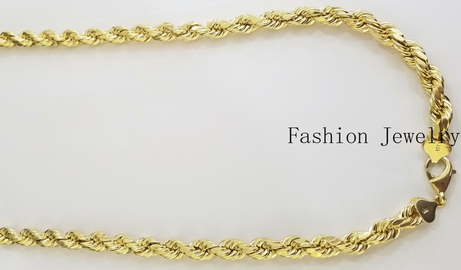 10k REAL Yellow Gold Rope Chain necklace 10mm 22″ Men thick diamond cut