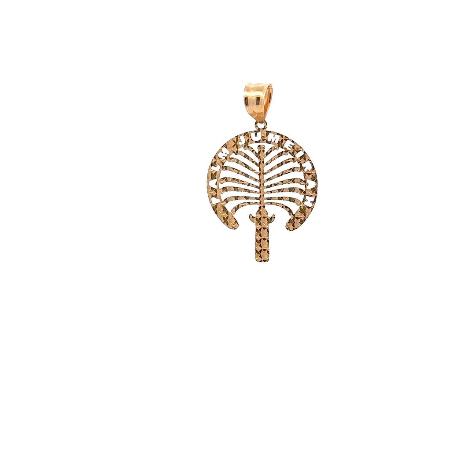 18K Saudi Gold Pendant PALM JUMEIRAH Dubai Genuine Fine Jewelry Charm Gift