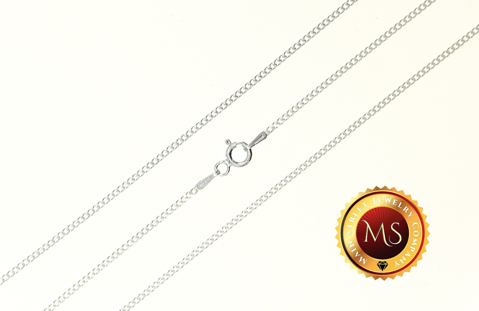1.5mm ITALY 925 Sterling Silver CURB Chain Necklace