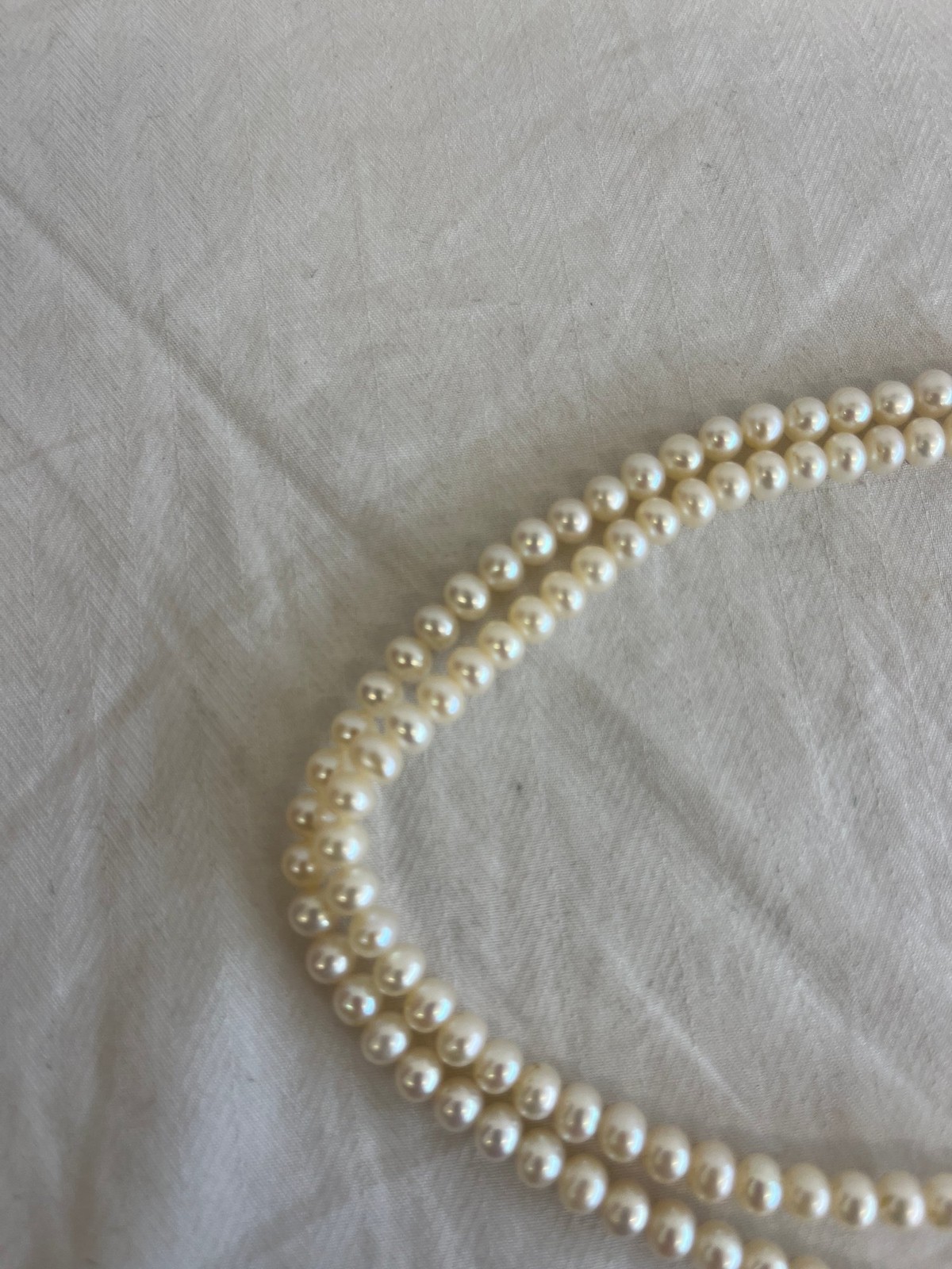 Vintage Lotus 9ct Gold Cultured Pearls Double Strand Necklace with Box