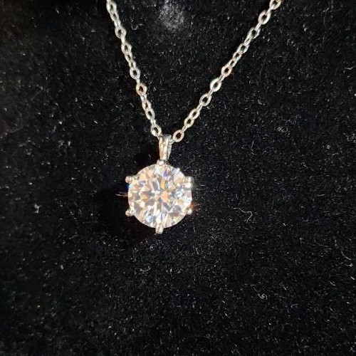 Princess Necklace Moissanite, Round, 4.00 ct, Eye Clean, Excellent Cut