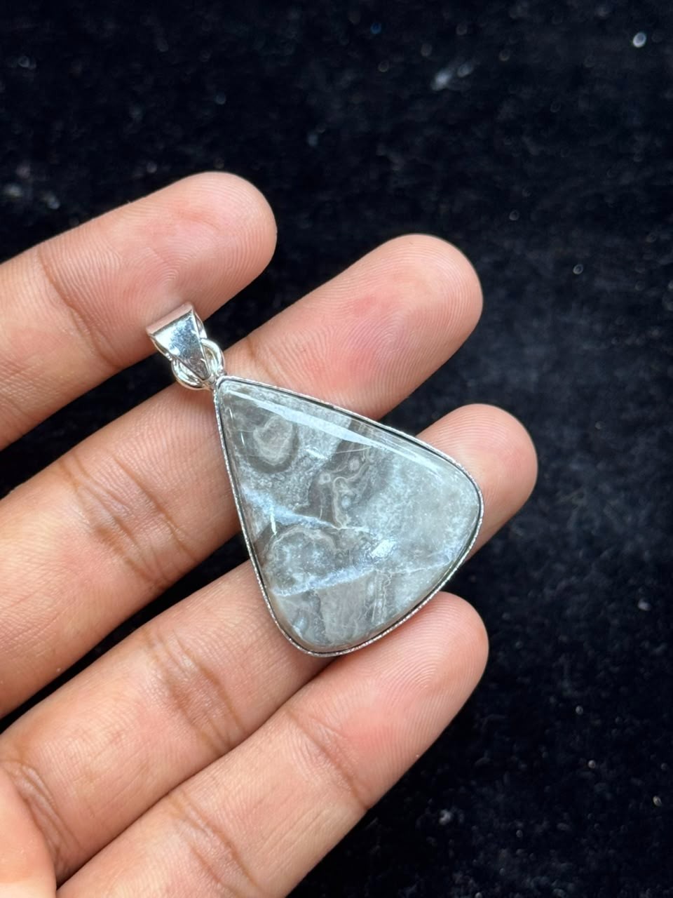 Natural Crazy Lace Agate 925 Sterling Silver Pendant Handmade Jewelry