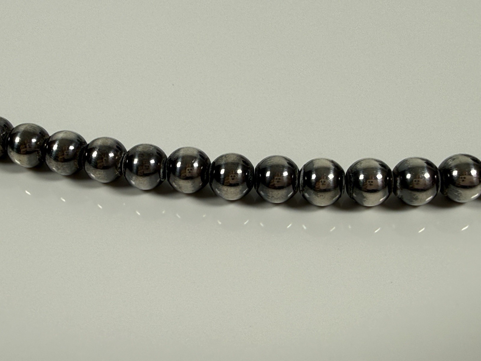 925 Sterling Silver Round Ball Bead 6mm Chain Necklace 18”
