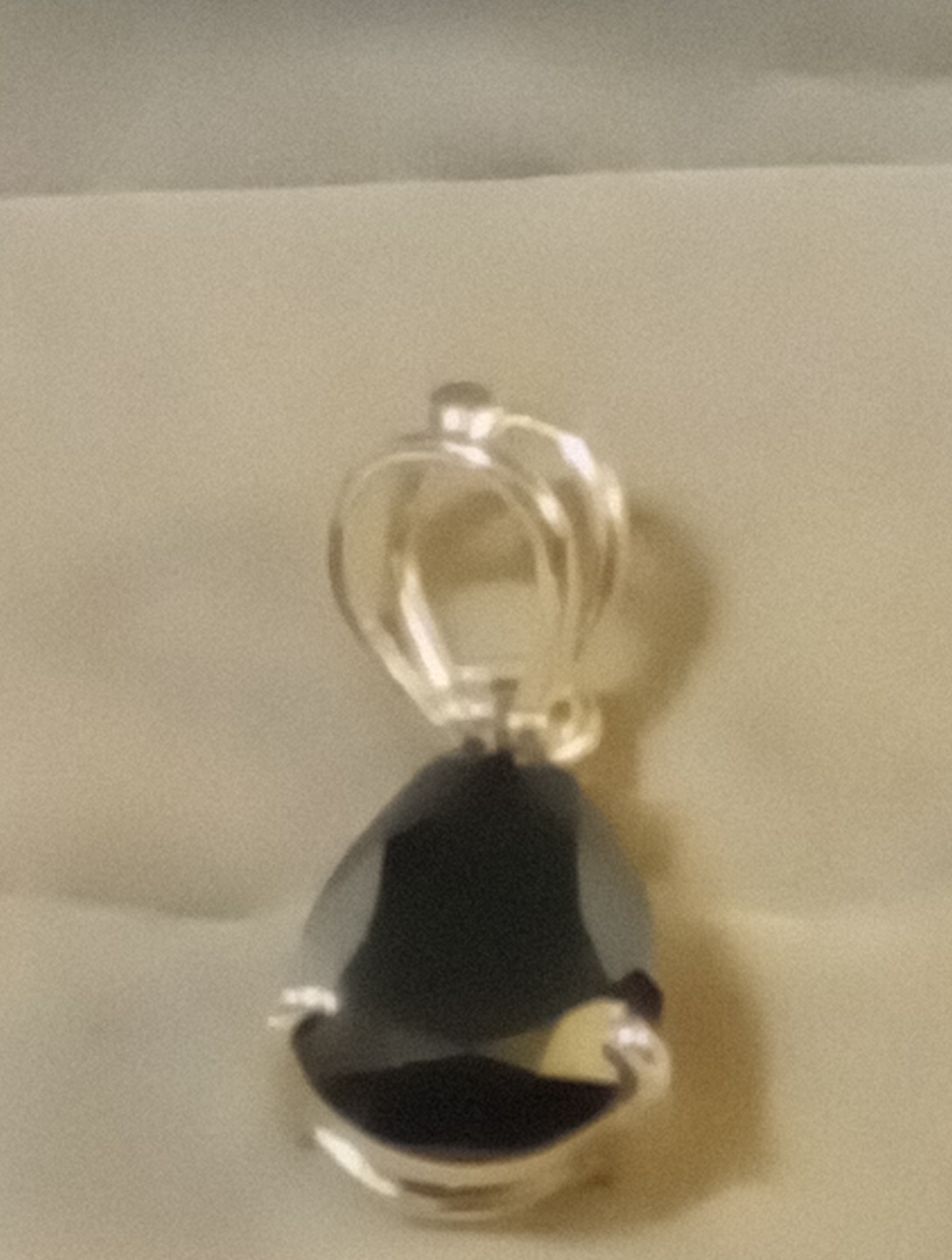 NATURAL EARTHMINED GEM TESTED PEAR BLACK DIAMOND 3.25 CTS. 925 SILVER PENDANT