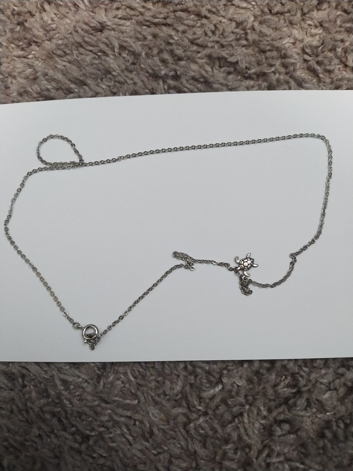 925 Sterling Silver Sea Turtle Mini Charm Choker Necklace 14″