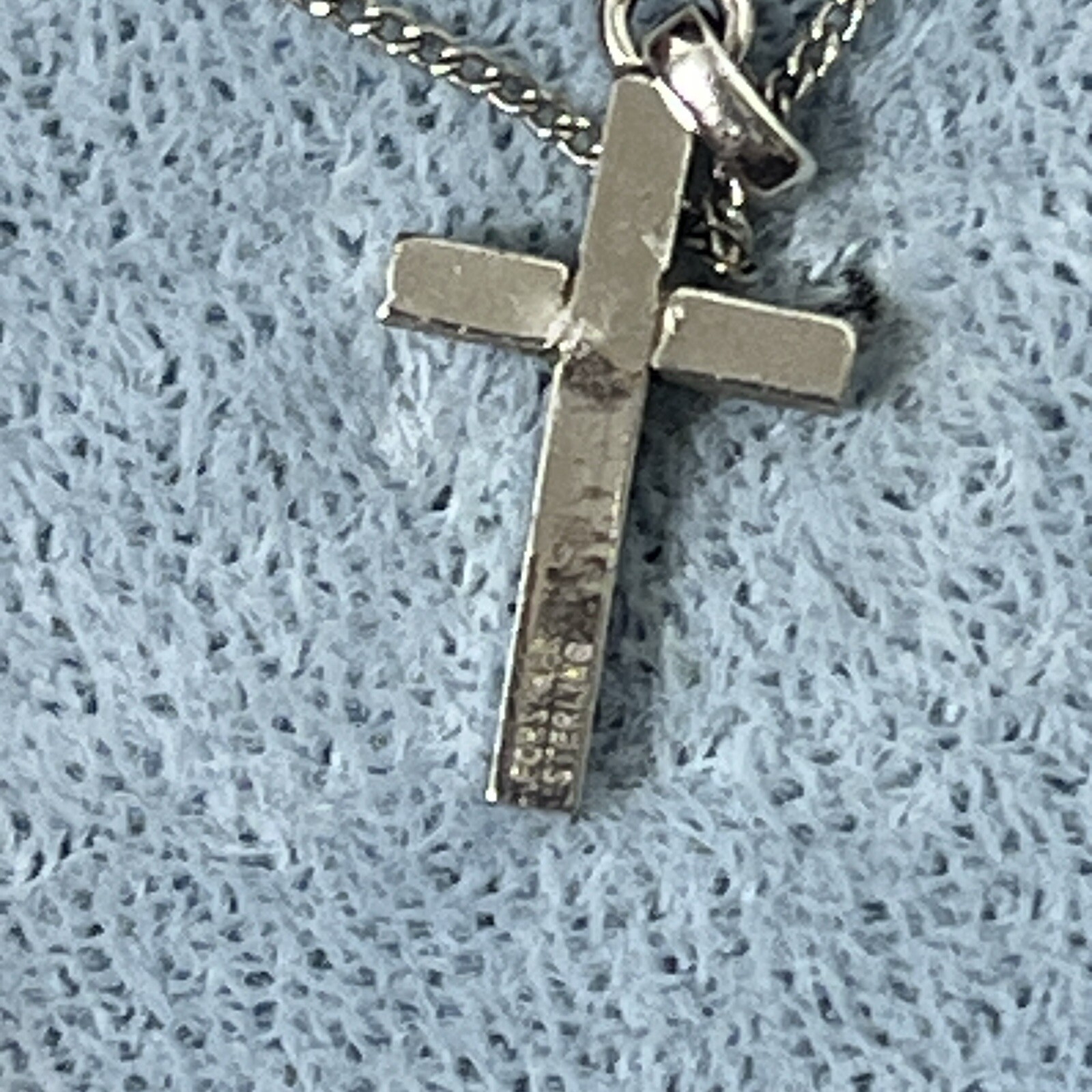 Vintage Forstner Sterling Silver Cross 8” Necklace Preowned New In Box
