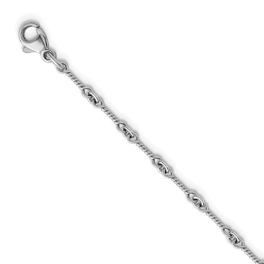 2.8mm Platinum PT950 Twist Link Chain Necklace 16″ 18″ 20″ 24″