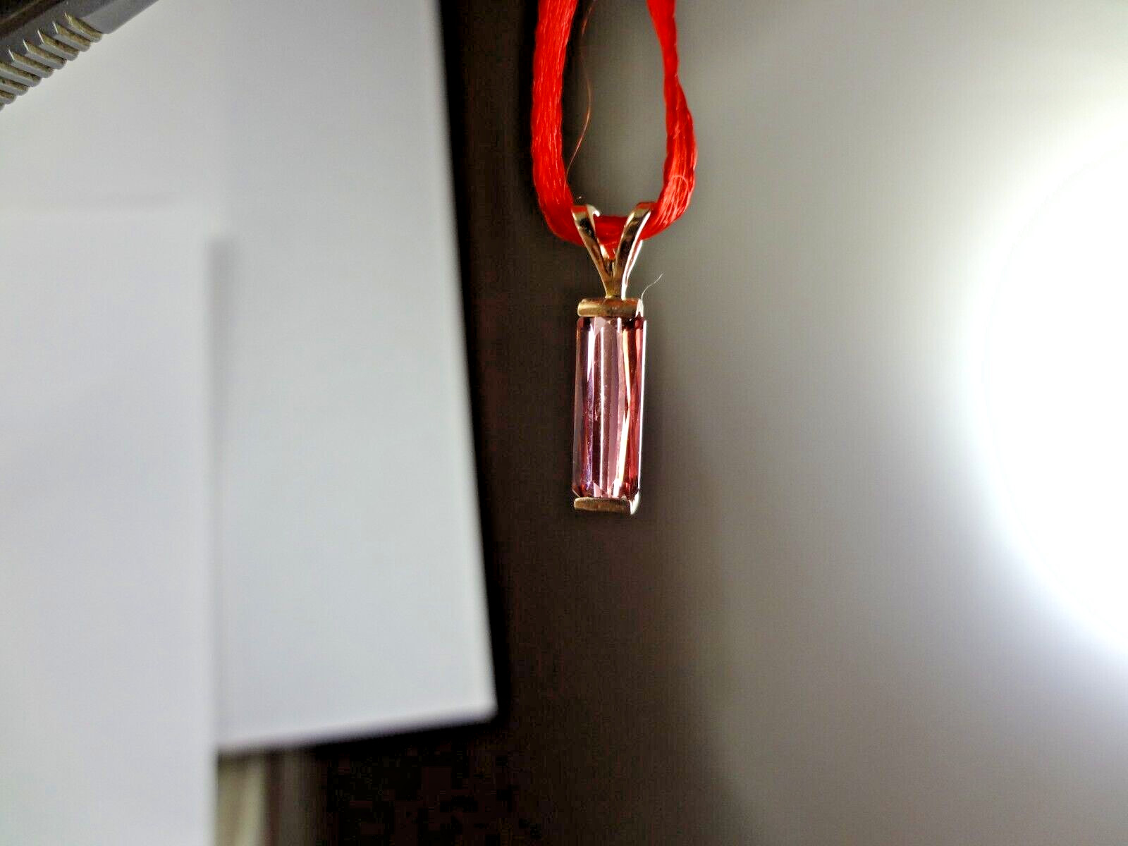 SOLID 14K GOLD – LOUPE CLEAN PINK TOURMALINE PENDANT CHARM – .91 GRAMS – E93