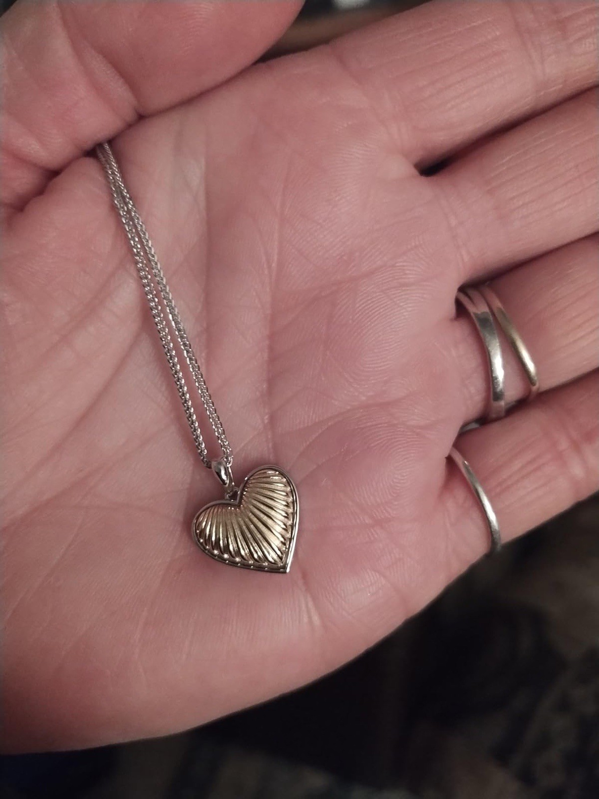 925 Solid Sterling Silver Heart Pendant Necklace