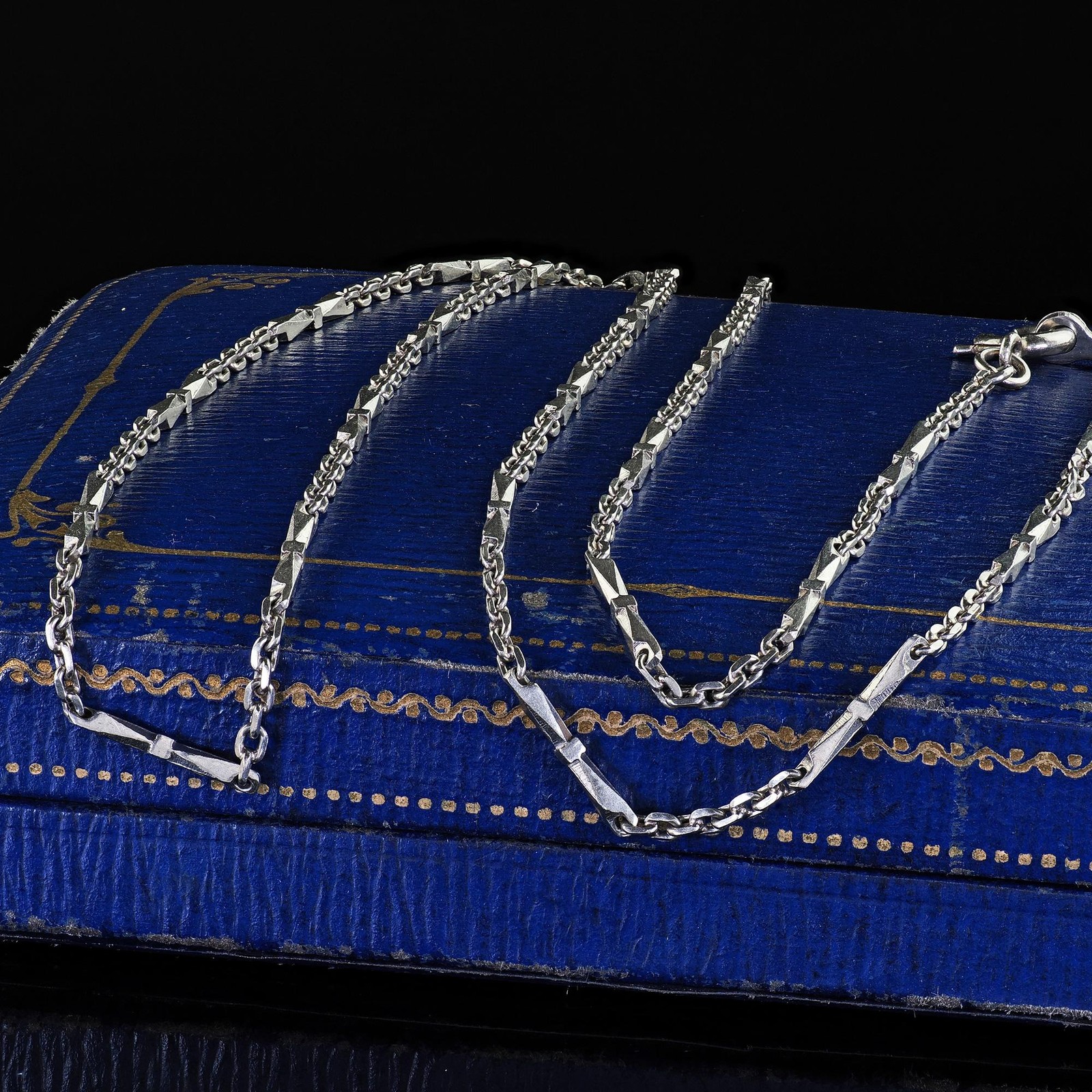 Antique Art Deco Platinum Intricate Link Chain Necklace Chain – 22 inches