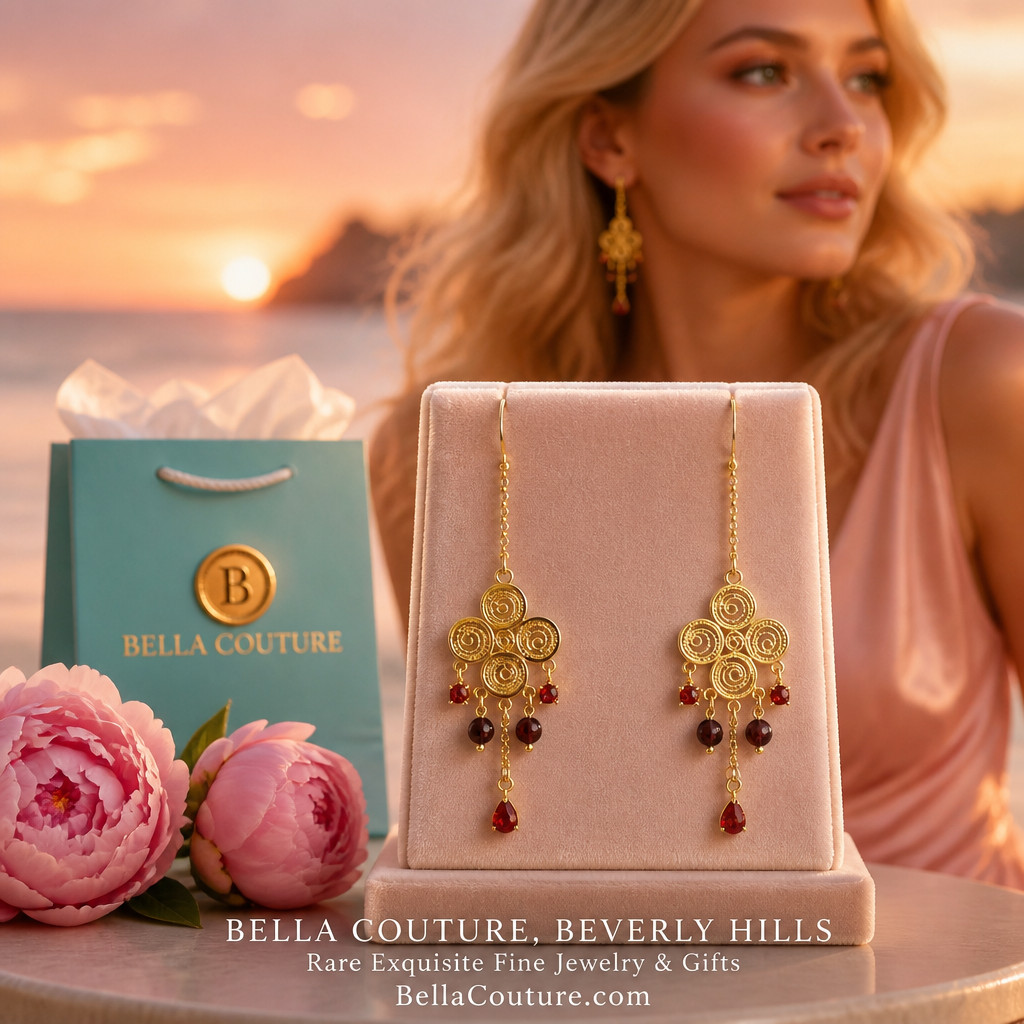 NEW RARE 14K YELLOW GOLD GARNET ANTIQUE VICTORIAN ROSE CUT STATION NECKLACE 18″