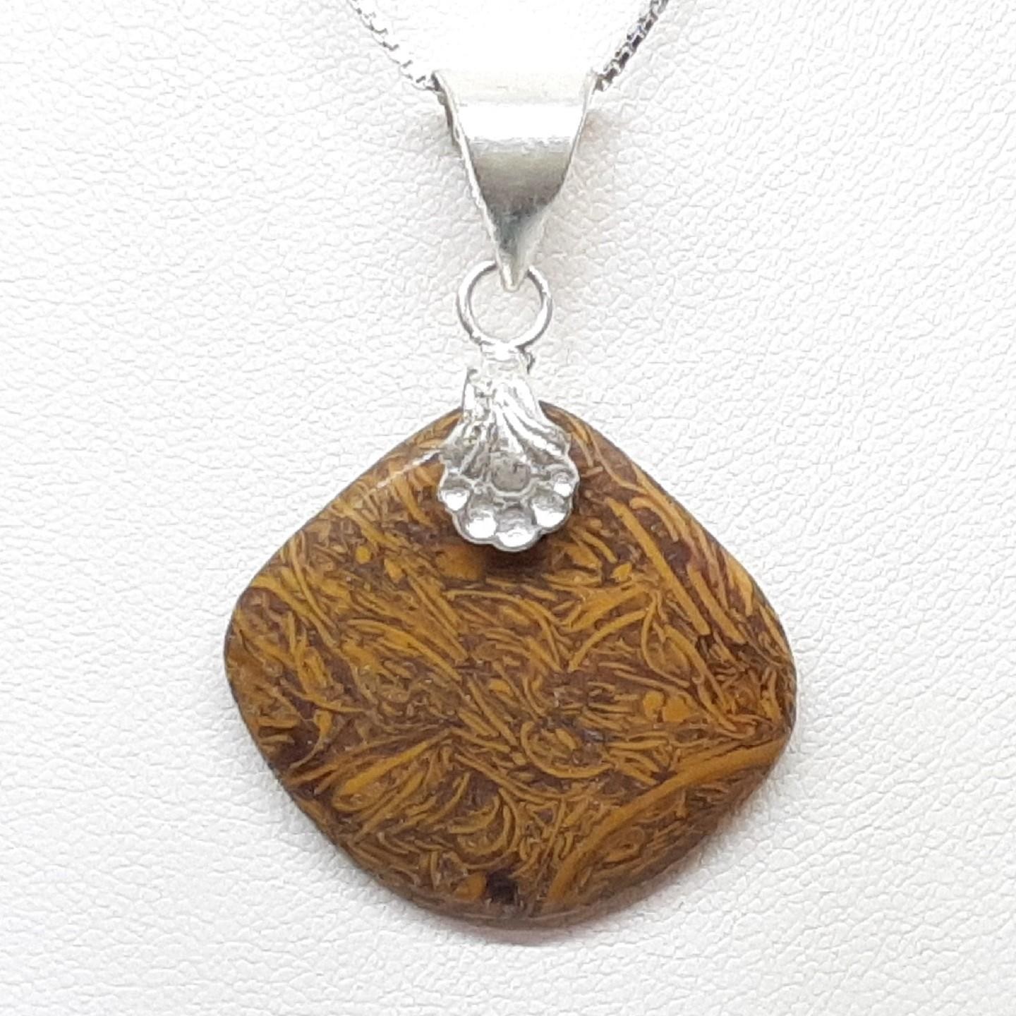 LARGE 15.65ctw Jasper Silver Pendant 5.6g