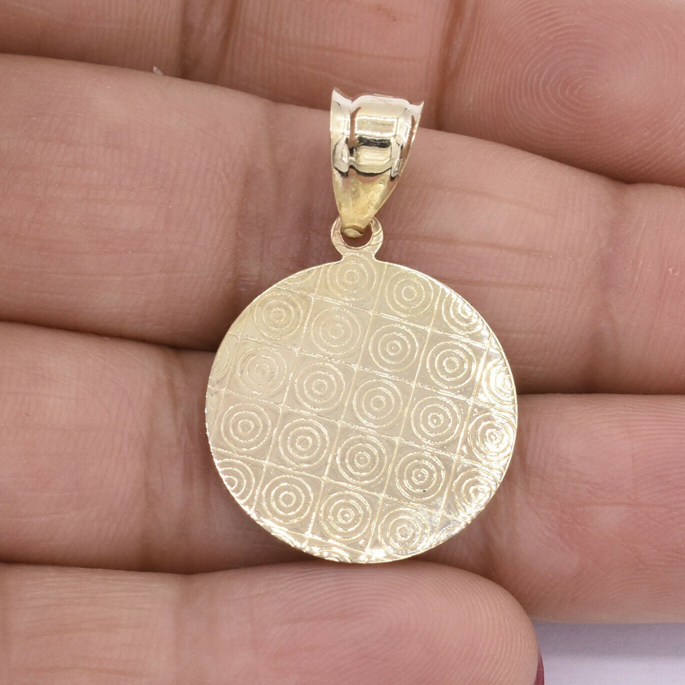 1 1/4″ Round The Last Supper Diamond Cut Charm Pendant Real 10K Yellow Gold
