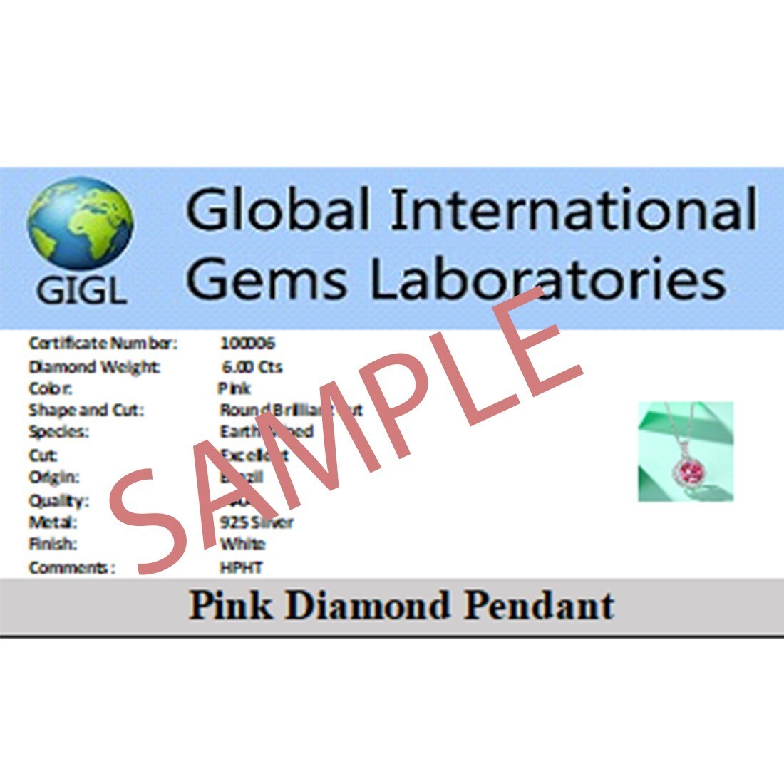 2.10 Ct Round Shape Pink Treated Diamond Solitaire Pendant in 925 Silver
