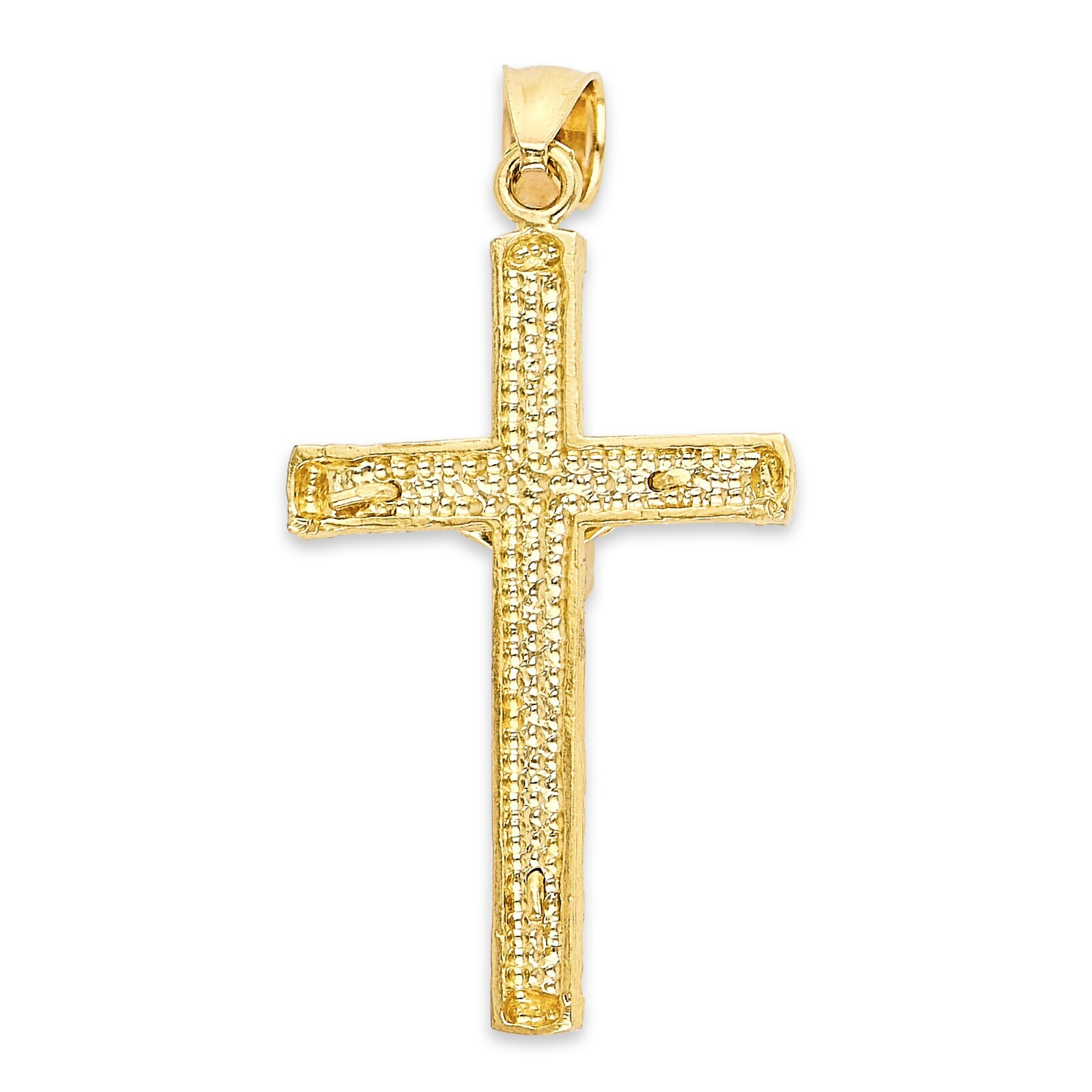 Solid Gold Cross Pendant, 10 or 14k, Crucifix Pendant Religious Jewelry for Men