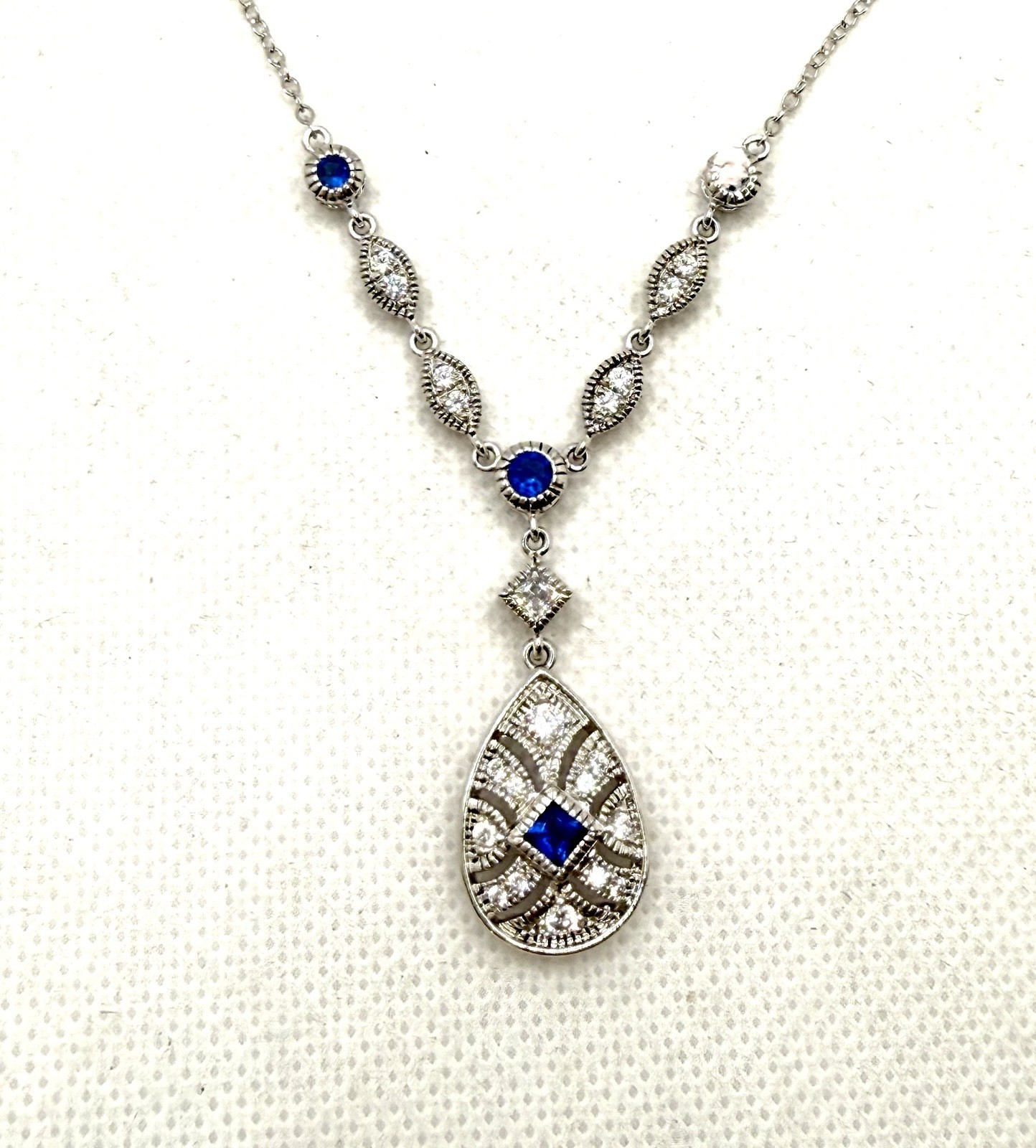 Ross Simons Sterling Silver Multi Gemstone Necklace Pendant 17”