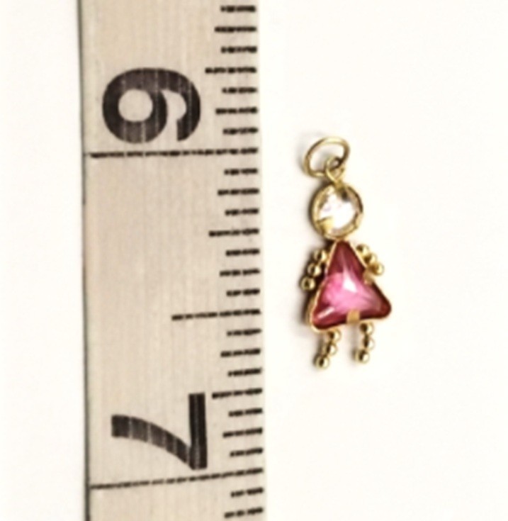 14k Yellow Gold Birthstone Kid Pendant Pink Alexandrite June Girl Charm