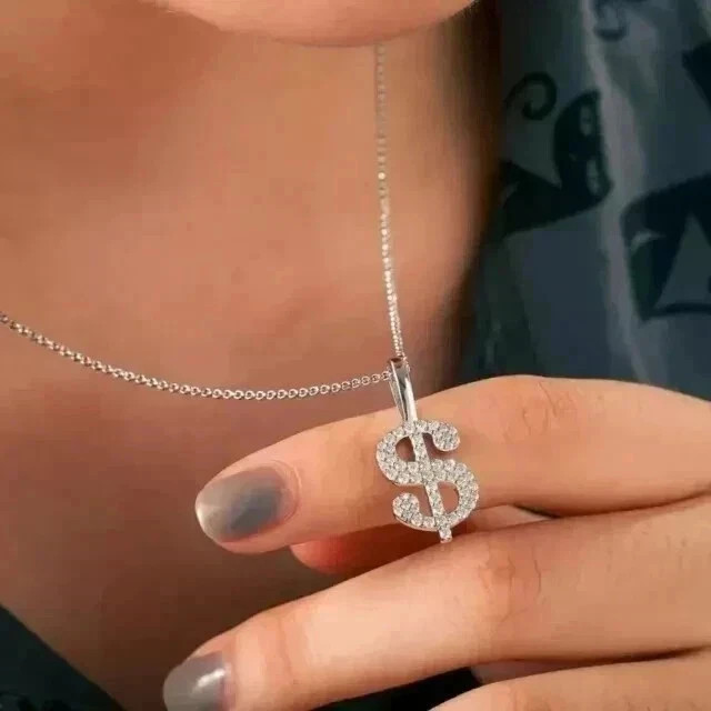 1.50Ct Round Cut Real Moissanite Stunning Women’s Pendant 14K White Gold Plated