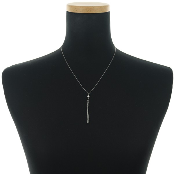 Diamond 0.20ct Solitaire Fringe Y-drop Necklace 850 Platinum