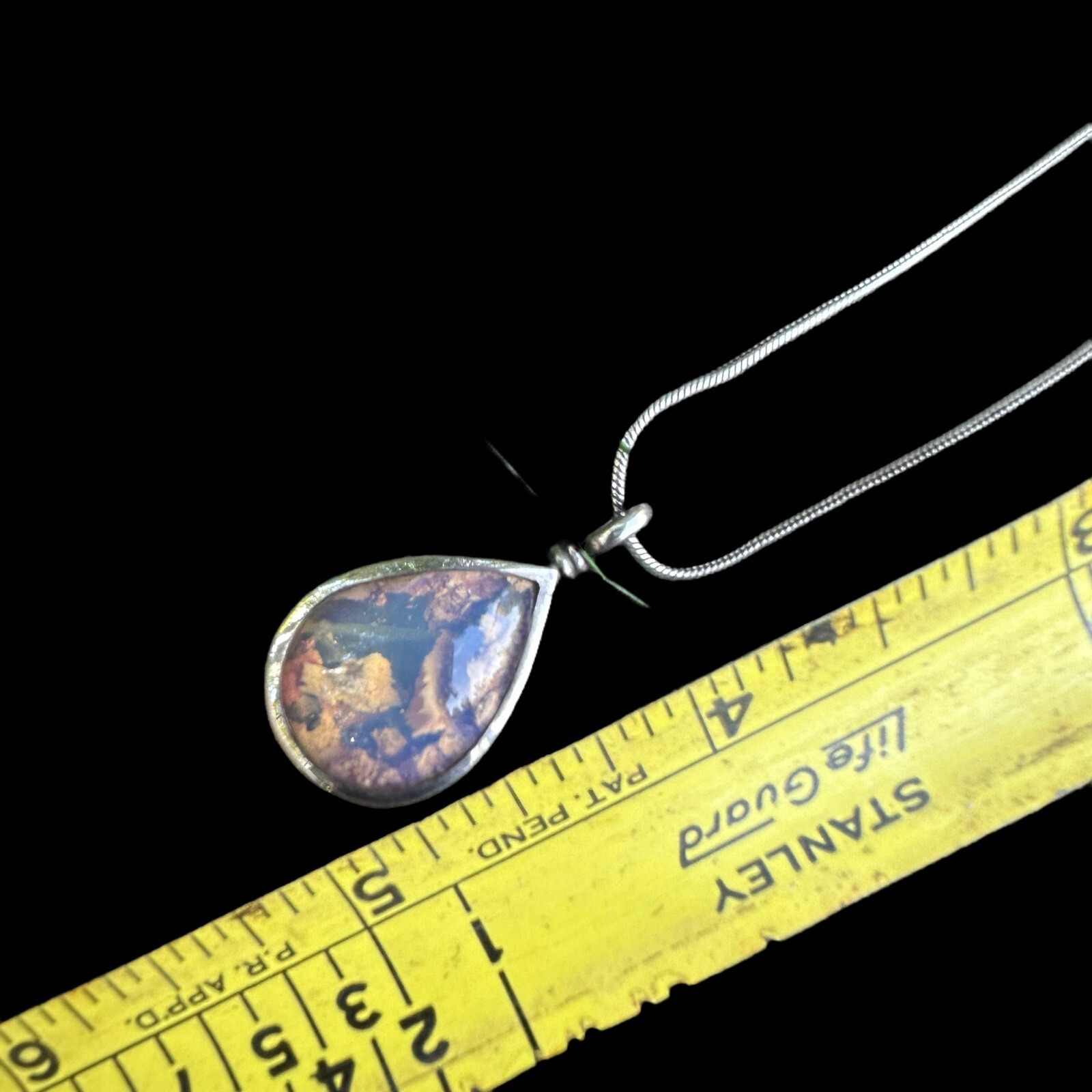 Natural Australian Boulder Opal Pendant Sterling Silver Necklace Micky Roof