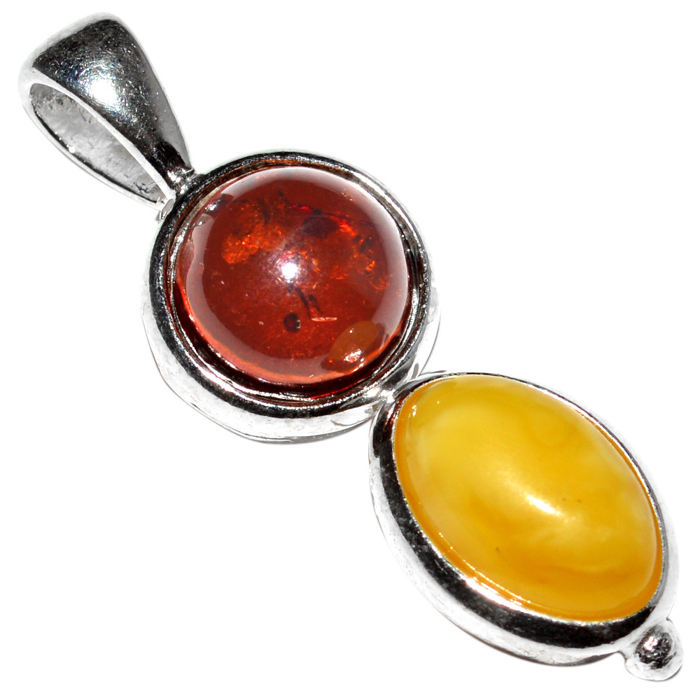 3.55g Authentic Baltic Amber 925 Sterling Silver Pendant Jewelry N-A1873
