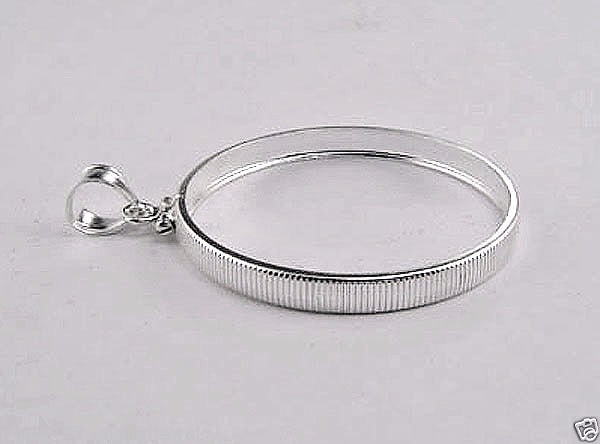 Coin Bezel U.S. Quarter Reeded Edge .925 Sterling Silver Mount Soldered Bail