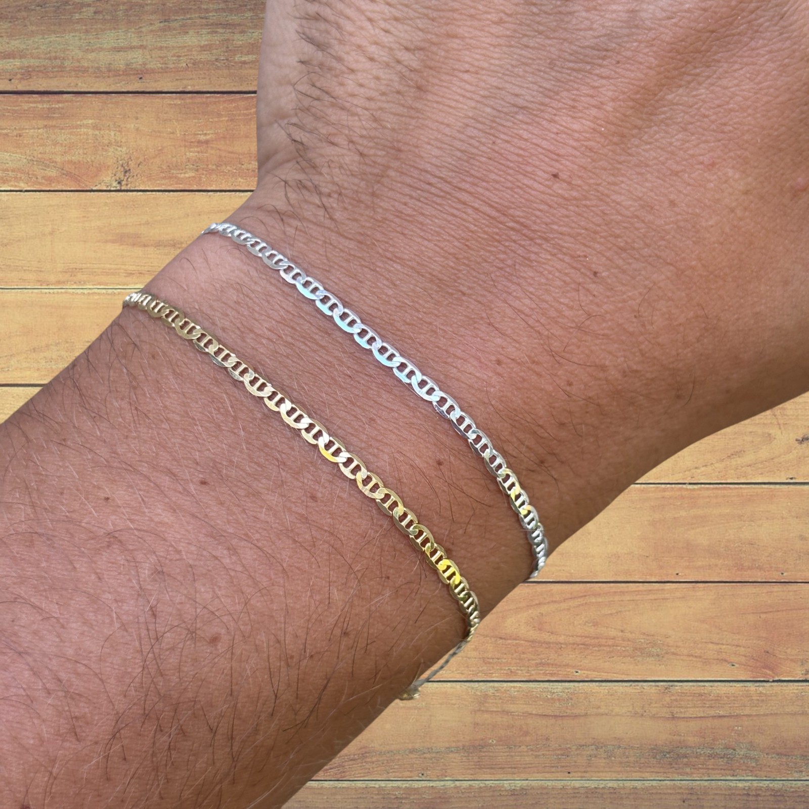 2.5mm Mariner Bracelet – Real Solid 925 Sterling Silver Or 14k Gold Vermeil