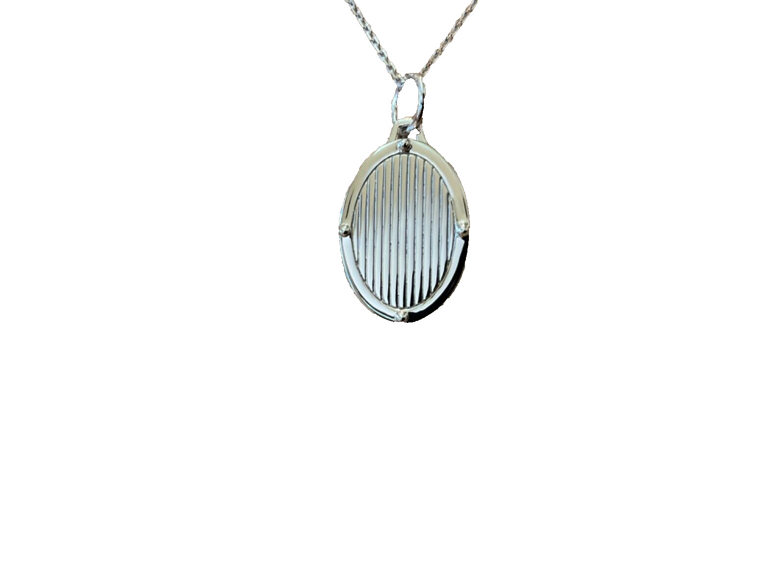 NEW MONICA RICH KOSANN Oval Stripe Half Locket NECKLACE